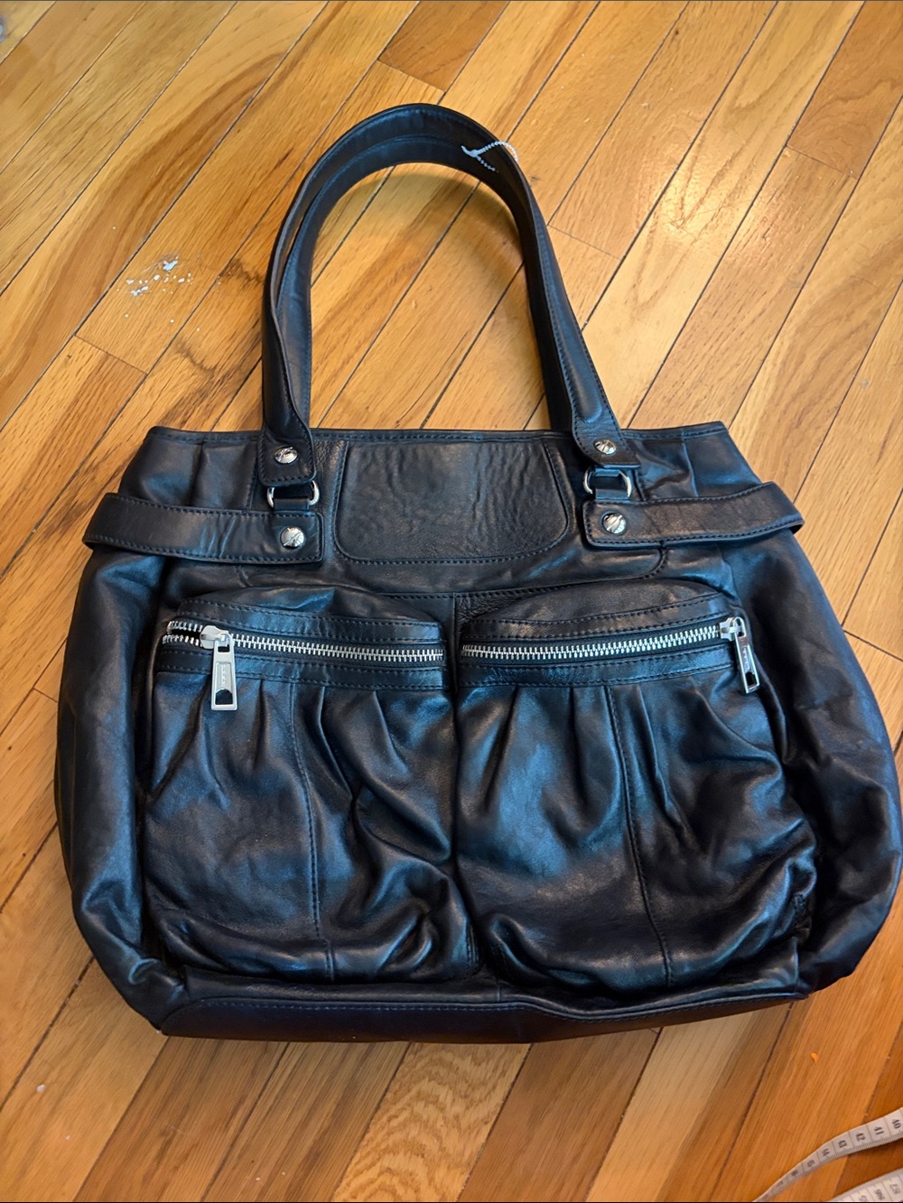 Black Women’s Leather Tote Handbag by L.A.M.B.